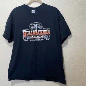 Bullwackers Saloon Men’s Black Tee.  Very Good Condition. Size XL.